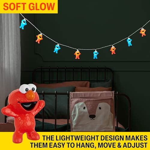 Indoor LED String Lights with 3D Sesame Street Characters - Battery Operated Fairy Lights for Room Decor