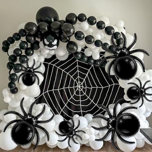 Halloween Spider Balloons Set - 7pcs Large & Small Foil Decorations