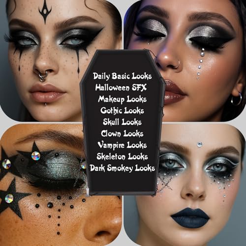 UCANBE Smokey Black Eyeshadow Palette - Black Meteors, 15 Cool Tones, Matte & Metallic