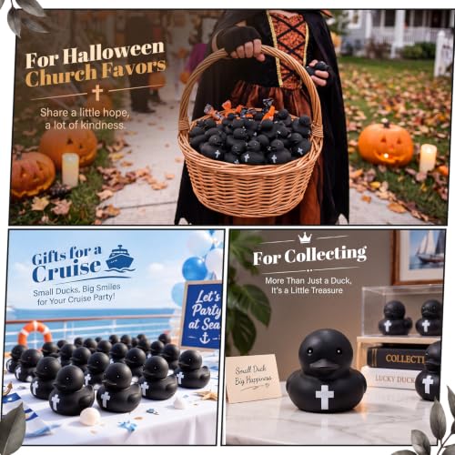 30 Pcs Christian Rubber Ducks with Cross - Faith-Inspired Halloween Party Favors