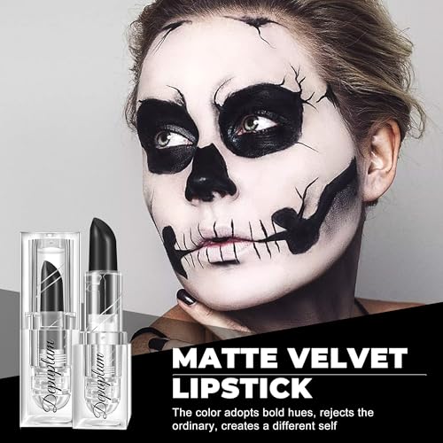 Depuplum Black Matte Lipstick for Gothic, Halloween & Face Body Painting - 1 Ounce