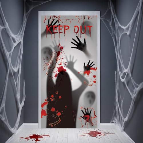 Halloween Bloody Door Banner - Horror Scene Decor for Doors & Walls