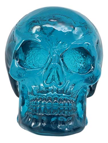 Set of 4 Translucent Witching Hour Skull Miniatures - Blue Halloween Decor