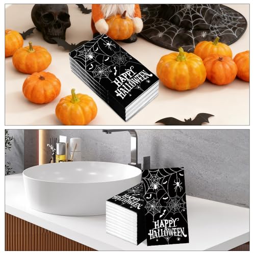 Halloween Spider Napkins - 100 Pcs Disposable Paper Dinner & Guest Towels