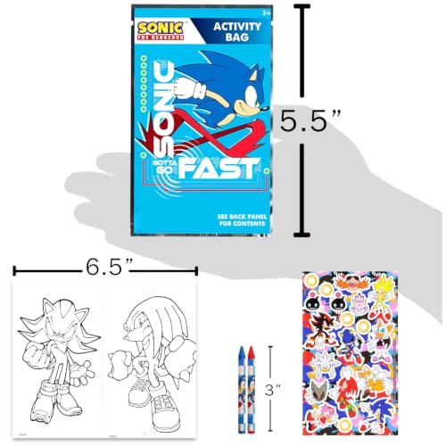 Sonic the Hedgehog Party Favors Bundle - 8 Mini Activity Packs for Kids
