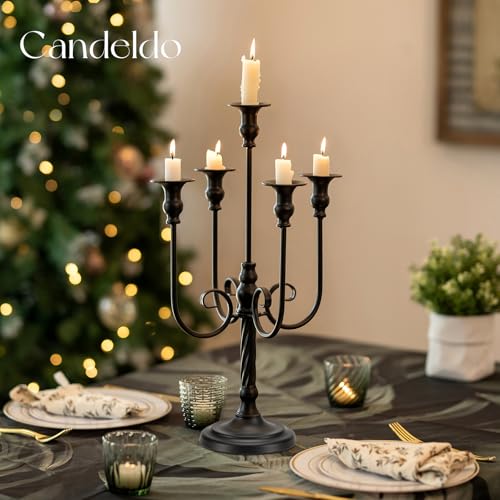 20 Inch Black Candelabra Set of 2 Halloween Gothic Table Centerpieces