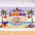 Summerween Party Backdrop Banner - 70.8 x 43 Inch Halloween Beach Scene