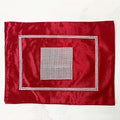 Set of 4 Red Elegant Placemats with Rhinestone Strip for Christmas Dinner Table