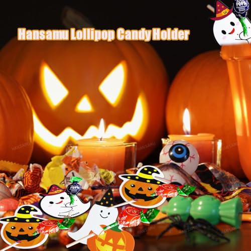 Halloween Lollipop Paper Cards - Ghost Pumpkin Design, Pack of 2, 150 Pcs