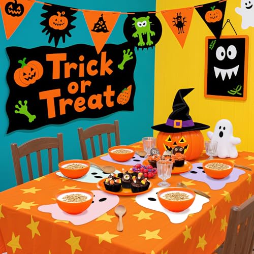 Halloween Ghost Placemats Set of 60 - Disposable Paper Table Decor - Mixed