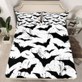 Halloween Bat Fitted Sheet Gothic Bedding Set Full - Multi 01