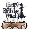 Halloween Witch Cake Topper for Birthday & Party Decor, Glitter, 5.9 Inch