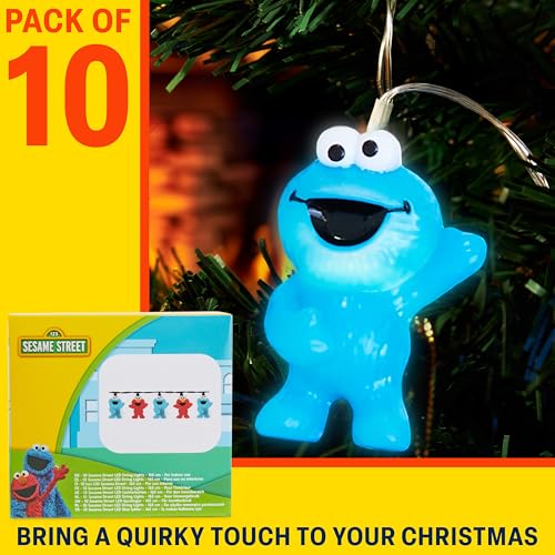 Indoor LED String Lights with 3D Sesame Street Characters - Battery Operated Fairy Lights for Room Decor