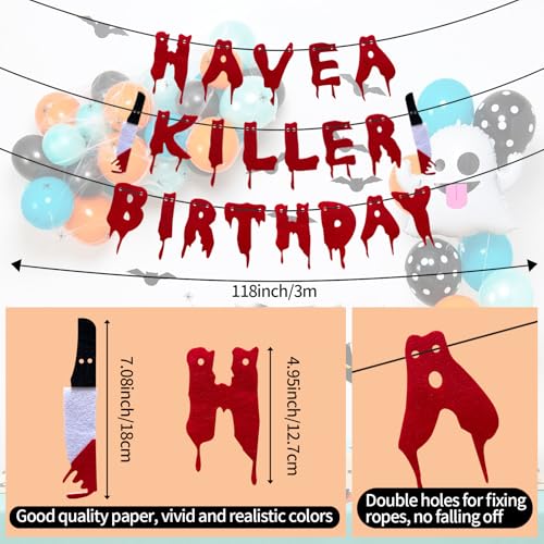Halloween Birthday Banner Horror Movie Decorations - Scary Party Decor