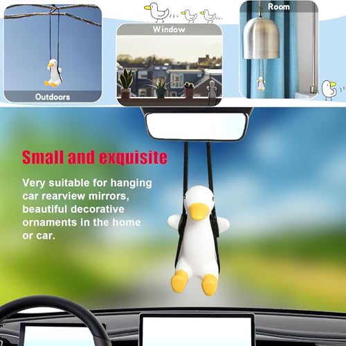 Cute Swinging Duck Car Mirror Hanging Ornament - Interior Rearview Accessory