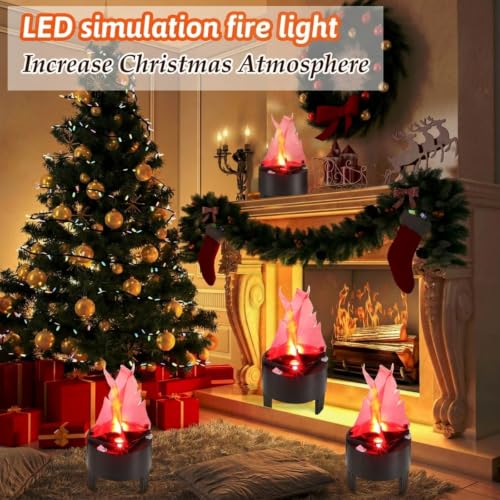 Halloween 3D Fake Fire Effect Hanging Lamp with Chain - Indoor & Outdoor Decor