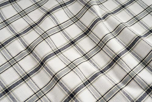 Rectangle Cotton Tablecloth - Grey Plaid, 60x104 Inches - Wipeable & Elegant