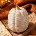 Resin Pumpkin Decor - White & Gold Mini Artificial Fall Pumpkin - 3.5 Inch, A Variation of THIS Listing