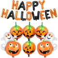 Halloween Balloons Banner Set with Ghost and Pumpkin Foil Balloons - Pack of 7