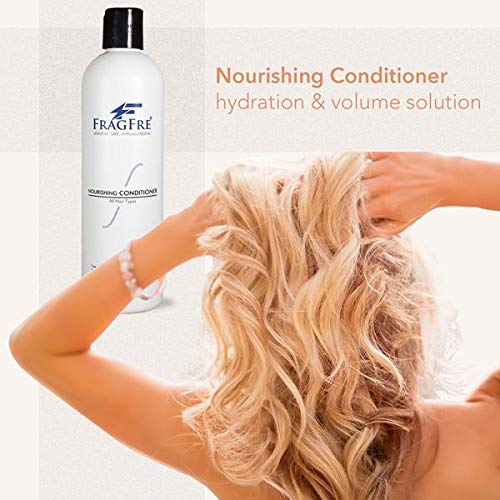 FRAGFRE Fragrance Free Conditioner 12 oz (2-Pack Gift Set) - Parabens Free Hypoallergenic - Hair Conditioner for Sensitive Skin - Deep Conditioning for Normal Treated and Fragile Hairs - Vegan GF/CF