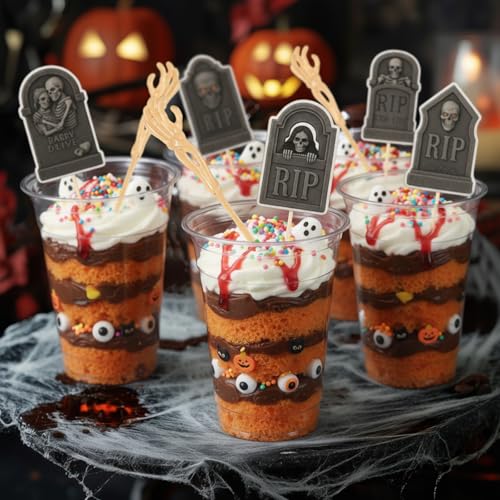 Halloween Skeleton Hands & Tombstone Cupcake Cups - 14 oz Zombie Hands Variation