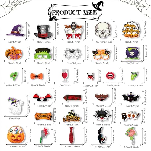 Halloween Inflatable Photo Booth Frame with 30 Photo Props - Spooky & Fun Party Decor