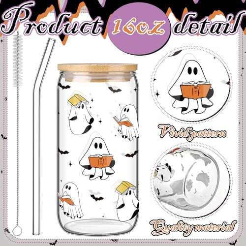 Ghost Reader Halloween Gift Set - Glass Cup, Socks & Cosmetic Bag - Variation of THIS listing