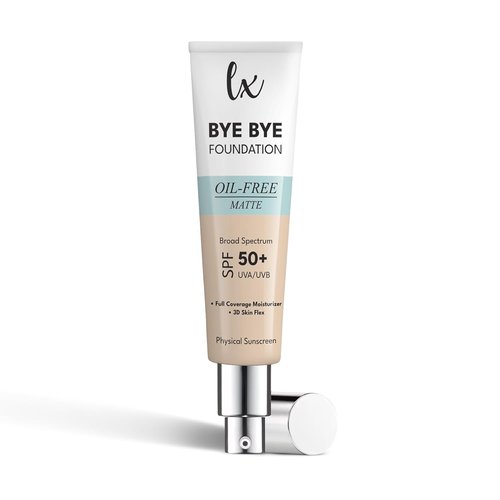 Lx Blend Bye Bye Foundation - Oil-Free Matte Coverage Moisturizer with SPF 50 | Medium 1 FL OZ