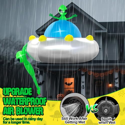 Kalolary 6FT Halloween Inflatable Hanging Alien UFO Outdoor Decoration - Variation of This Listing