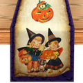 Purple Halloween Table Runner 13x72 Inch October Retro Home Party Decor