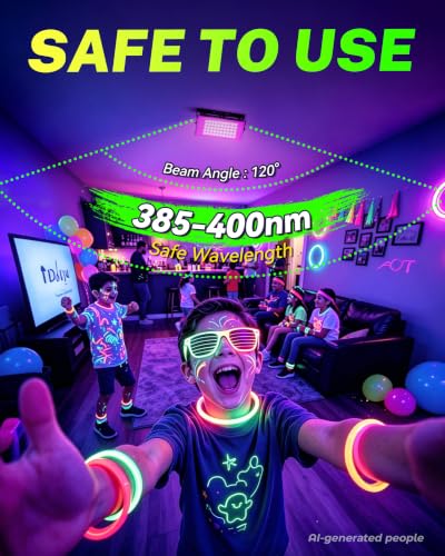 4 Pack 50W LED Black Light Floodlights Waterproof for Glow Party Halloween - Variation 4