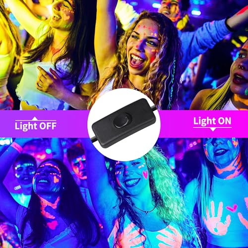 Black Light Bar 15W Portable LED Party Lights - 4 Pack, 1Ft Magnetic UV Blacklights