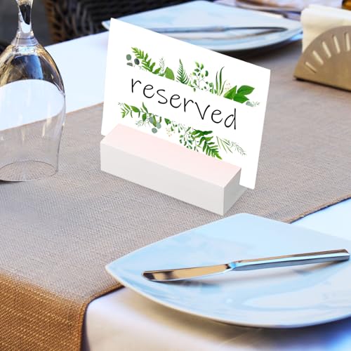 White Wooden Place Card Holders - 24 Pack, 3x1.6x0.8 Inches, Elegant Table Decor