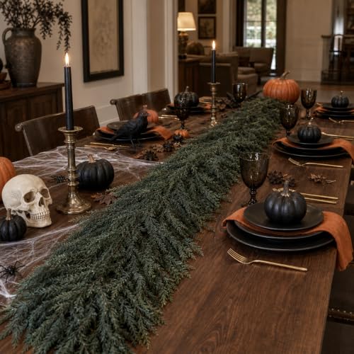 Halloween Mantle Garland Decor Gothic 6Ft Fall Fireplace Indoor Home Decoration