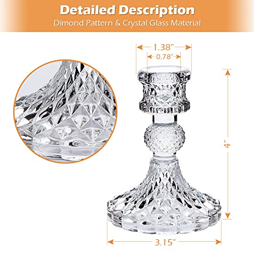 Gold Tealight Candle Holders Set with Crystal Clear Candlestick Holders - 24Pcs