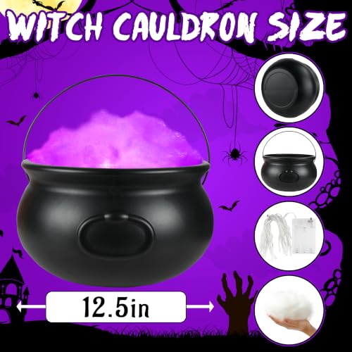 Halloween Decorations Outdoor Large Witches Cauldron with Purple LED Lights & Tripod - Spooky Yard Decor