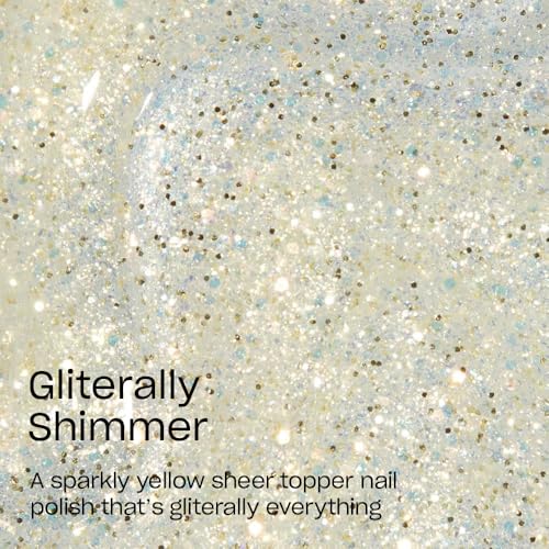 OPI Nail Lacquer Glitterally Shimmer - Sheer Soft Gold Glitter, Long-Lasting
