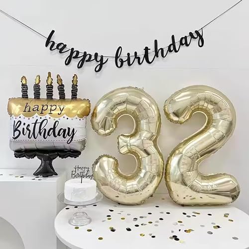 40 Inch Light Gold Number 8 Foil Balloon for Birthday Wedding Graduation Decorations - Variation of This Listing