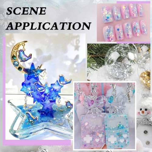 Star Moon Unicorn Confetti Glitter Set for Party Decorations - Silver Iridescent Foil, 60-70g