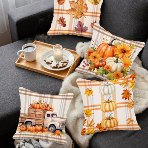 Thanksgiving Pillow Cases Set - Fall Decor Gift for Her & Kids - Thanksgiving 3