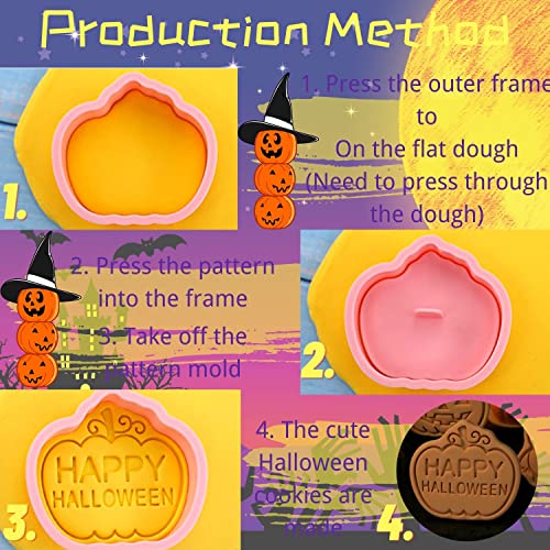 Halloween Cookie Cutter Set 8 Pieces - Food Grade Plastic Baking Tools