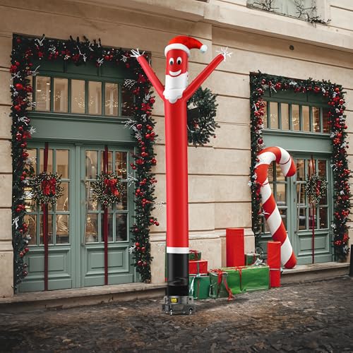 Santa Disguise Air Dancer Inflatable Tube Man - 20ft Christmas Waving Decoration with Blower Not Included
