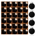 Black Velvet Flocked Christmas Ornaments Set - 30PCS, 2.36 Inch