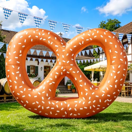 8FT Inflatable Pretzel Decoration for Oktoberfest Beer Festival Outdoor & Indoor