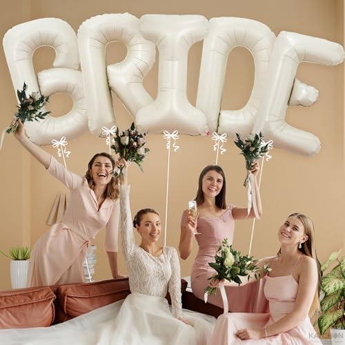 Cream Bride Balloons - 40 Inch Giant Wedding & Bachelorette Decorations