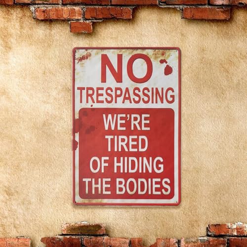 No Trespassing Halloween Metal Tin Sign Wall Decoration - Style 1