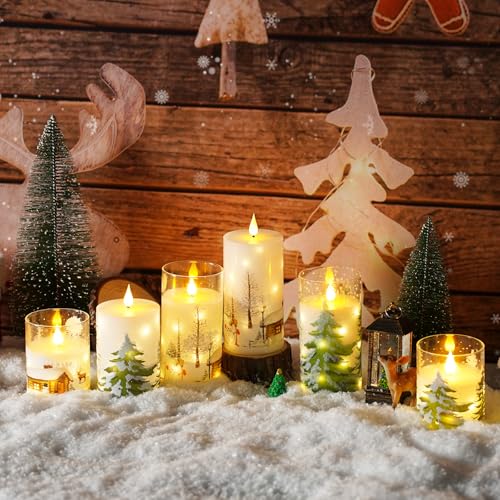 White Flameless Candles with Remote Control - Christmas LED Candle Set of 3