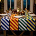 Wizard Table Runner 4-Pack - Red, Green, Blue, Gold Stripes for Party & Decor