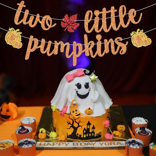 Twins Pumpkin Birthday Banner - Fall Halloween Baby Shower Decorations