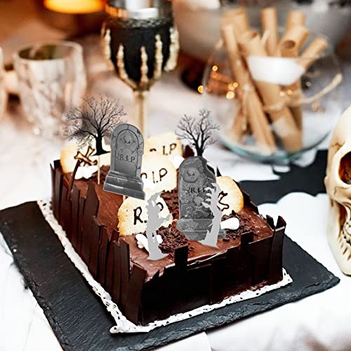 Halloween Zombie Hand & Tombstone Cupcake Toppers 37Pcs for Party Decorations
